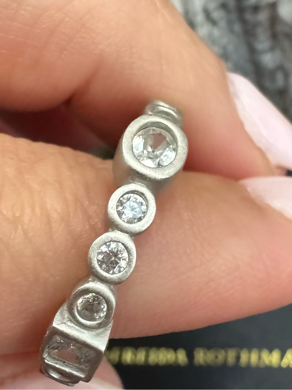Rare Freida Rothman 9.25 Matte Sterling Silver Ring